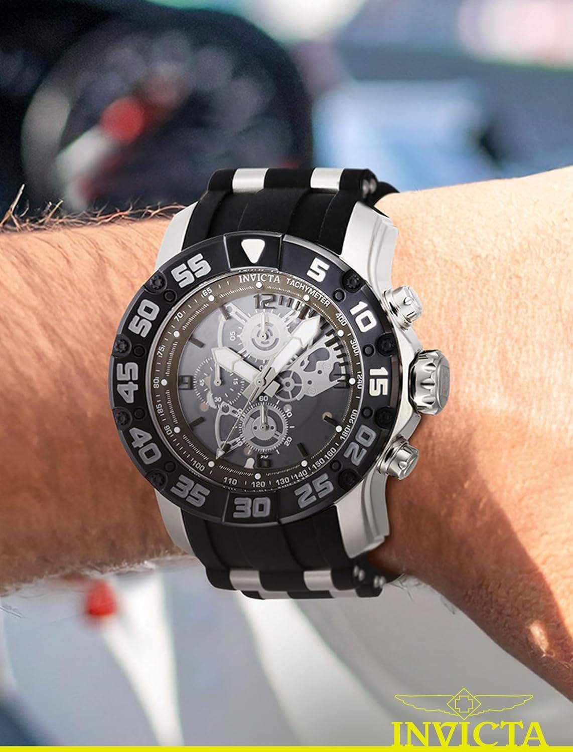 image:imageInvicta Racing Men 48mm Stainless Steel Black Steel Black dial VD55 Quartz