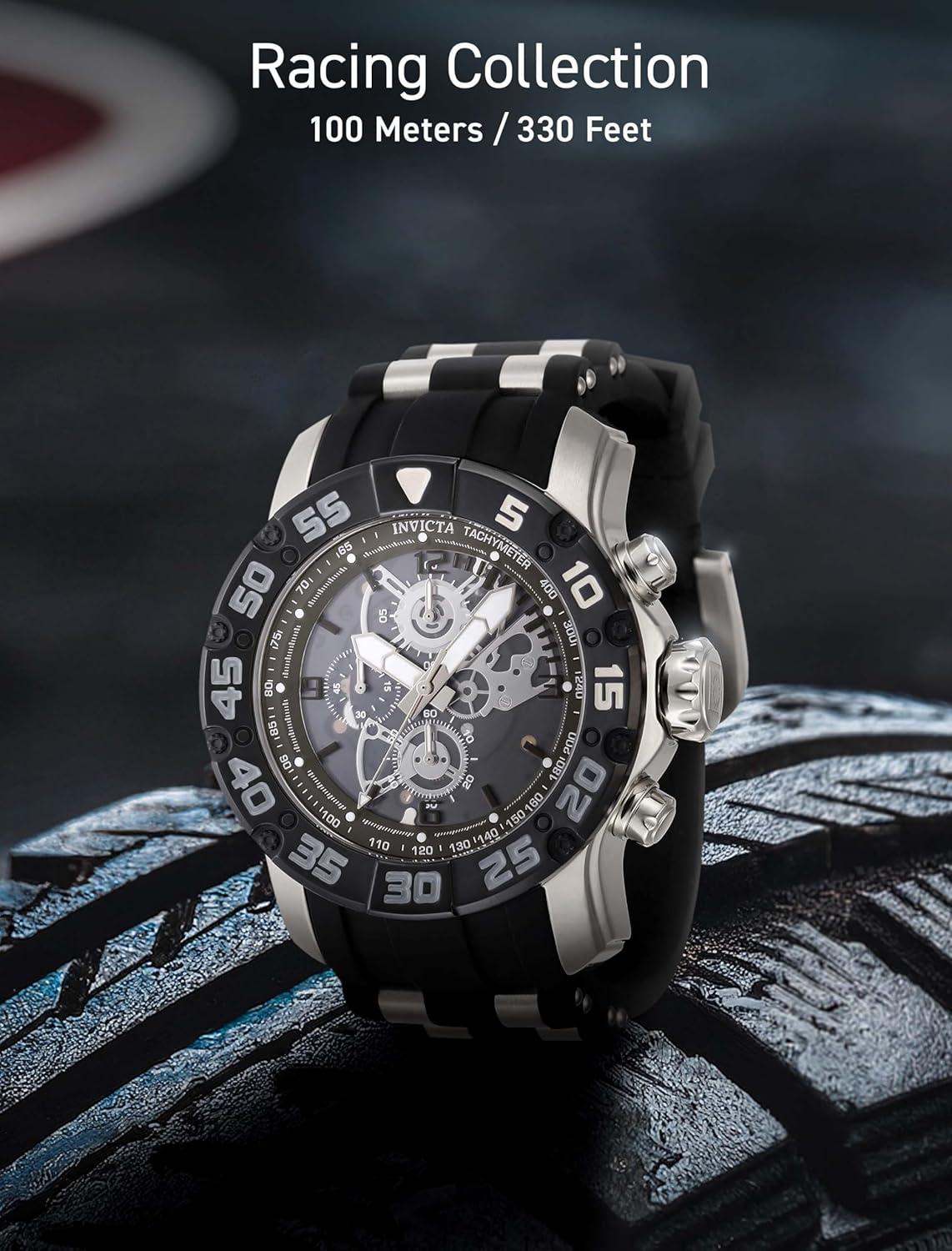 image:imageInvicta Racing Men 48mm Stainless Steel Black Steel Black dial VD55 Quartz