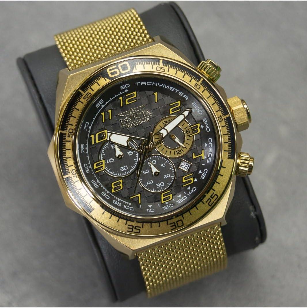 image:imageInvicta Racing Men 5000mm Stainless Steel Aluminum Gold Black Black dial VD53 Quartz
