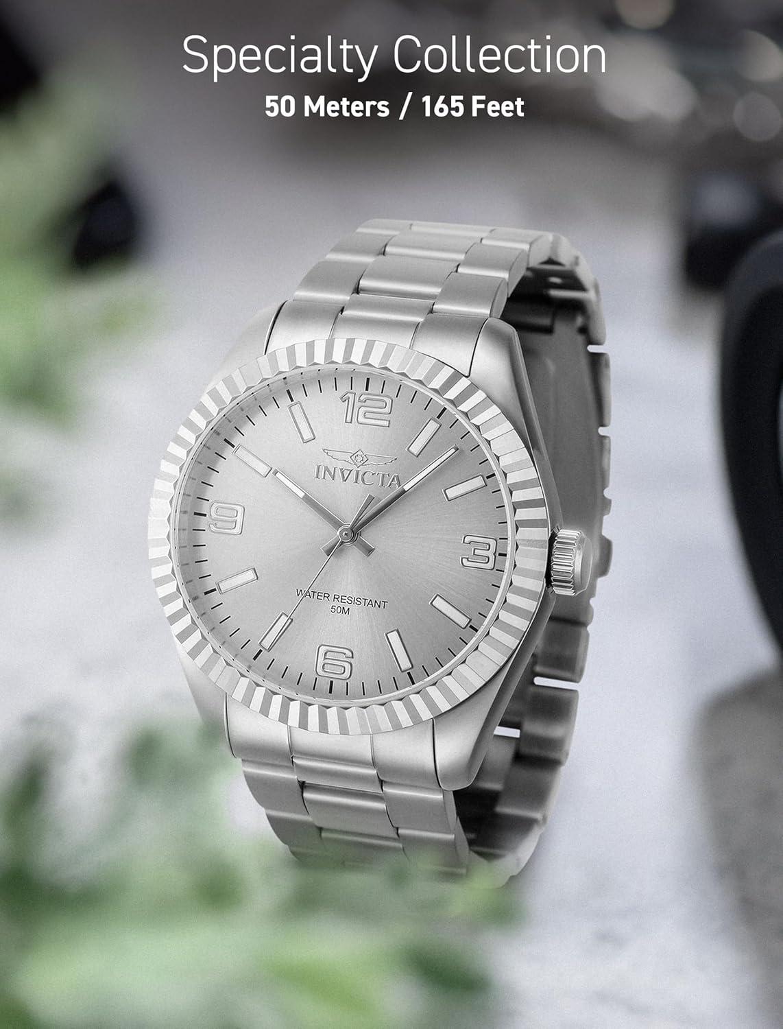 image:imageInvicta Specialty 47449 Mens Watch Waterproof Analogue Quartz Movement Stainless Steel with Silver dial 43mm