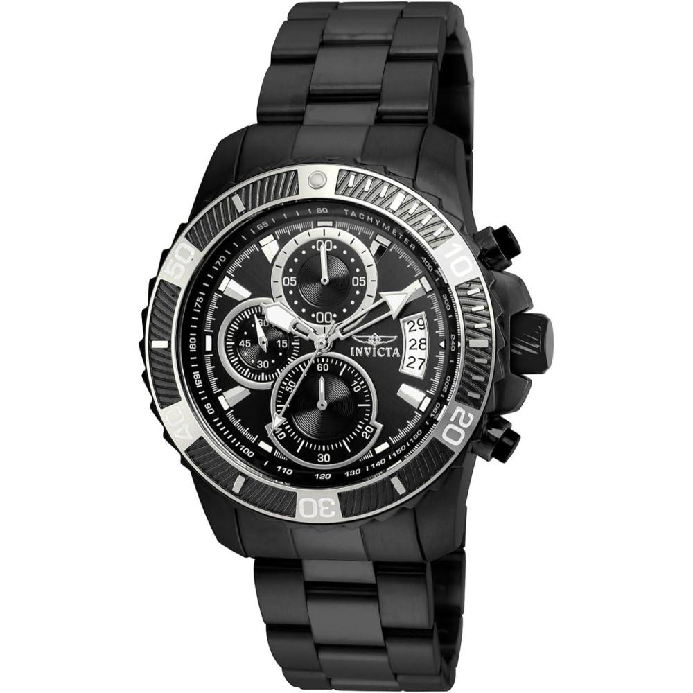 image:imageInvicta Mens Pro Diver Quartz Multifunction Silver Dial WatchBlack
