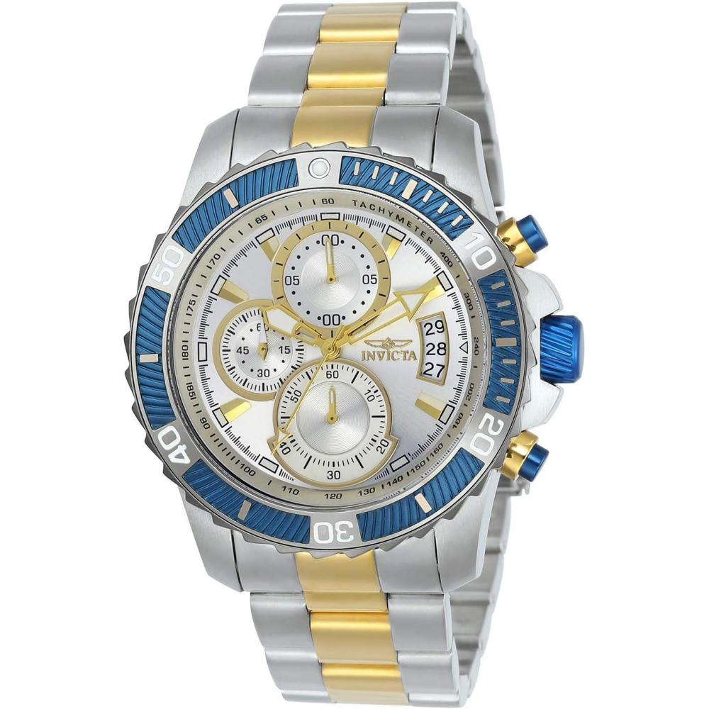 image:imageInvicta Mens Pro Diver Quartz Multifunction Silver Dial WatchStainless Steel