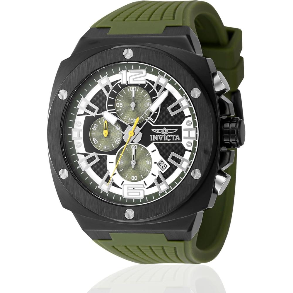 image:imageInvicta Racing Men 47mm Stainless Steel Black Steel Black dial VD57 Quartz