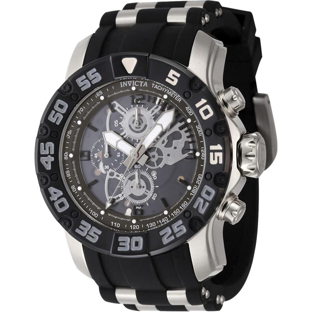 image:imageInvicta Racing Men 48mm Stainless Steel Black  Steel Black dial VD55 Quartz