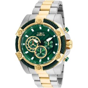 Invicta Men’s Bolt Quartz Chronograph 52mm Watch with Stainless-Steel Strap, Gold, 25.2(Two Tone)