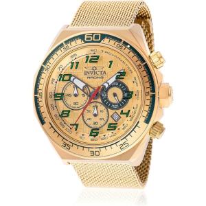 Invicta Racing Men 50.00mm Stainless Steel + Aluminum Gold + Green Gold dial VD53 Quartz