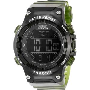 Invicta Racing Men 52mm Plastic Dark Green Black dial Electronic Digital