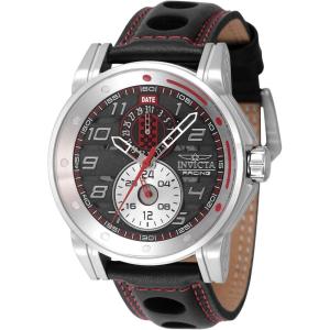 Invicta Racing Stainless Steel Men’s Quartz Watch – 46mm(Black  Silver  Red)