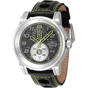 Invicta Racing Stainless Steel Men’s Quartz Watch – 46mm(Silver/Yellow/Black)