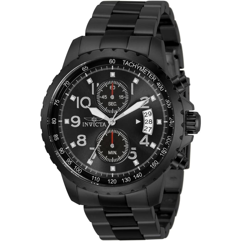 image:imageInvicta Mens 13787 Specialty Chronograph Black Dial Black IonPlated Stainless Steel Watch