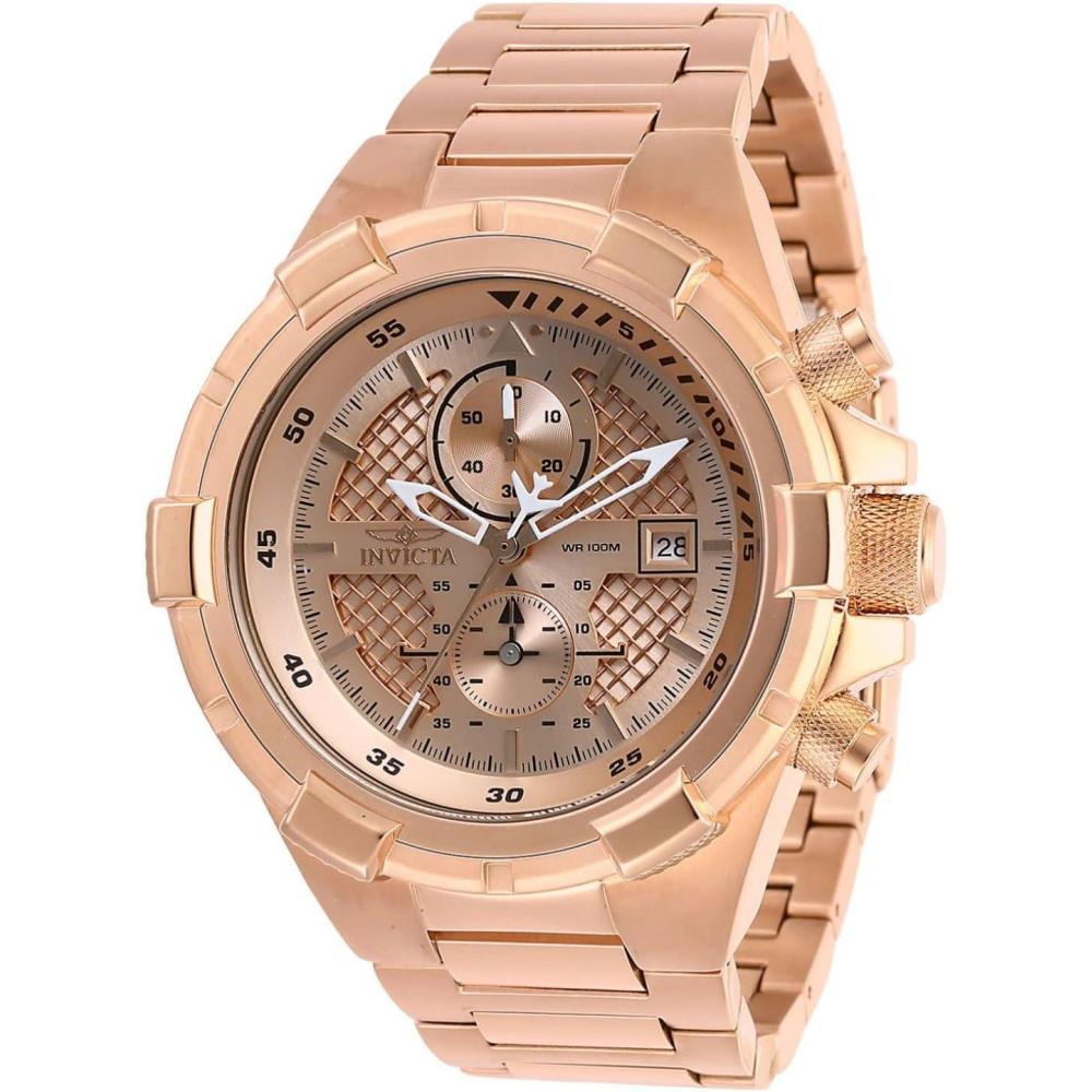 image:imageInvicta Mens 28128 Aviator Analog Display Quartz Rose Gold Watch