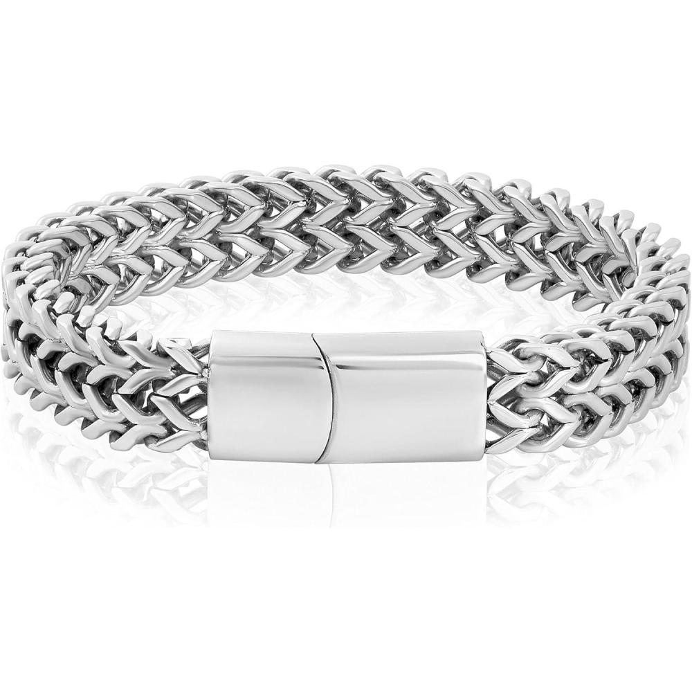 image:imageInvicta Silver Bracelet for Men Stainless Steel Chain Jewelry Polished Double Franco 14mm 875