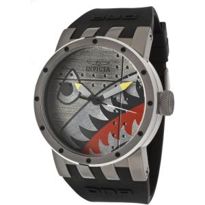 Invicta Men’s 11651 DNA Bomber Brushed Black and Grey Dial Black Silicone Watch