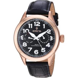 Invicta Men’s 11742 Vintage Master Rose Gold-Tone Stainless Steel Watch with Black Leather Band