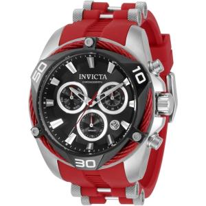 Invicta Men’s Bolt 50mm Stainless Steel, Silicone Quartz Chronograph Watch, Red (Model: 31310)