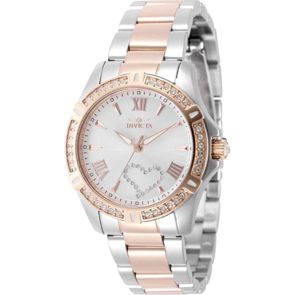image:imageInvicta Angel Lady 345mm Stainless Steel Rose Gold Steel Silver dial PC21J Quartz
