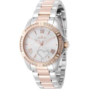 Invicta Angel Lady 34.5mm Stainless Steel Rose Gold + Steel Silver dial PC21J Quartz