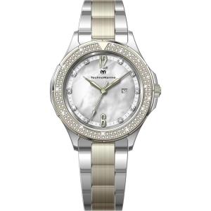 TechnoMarine Luna Tides Women’s Watch w/Mother of Pearl Dial – 33mm, Gold, Steel (TM-826011)