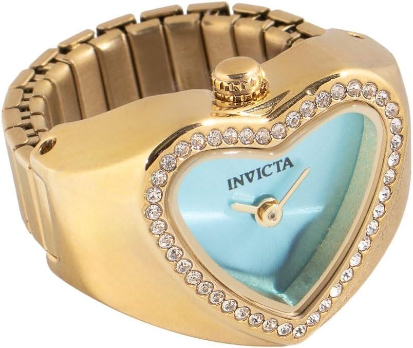 image:imageInvicta Mini Ring Watch Lady 185mm Stainless Steel Gold Light Blue dial VC00 Quartz