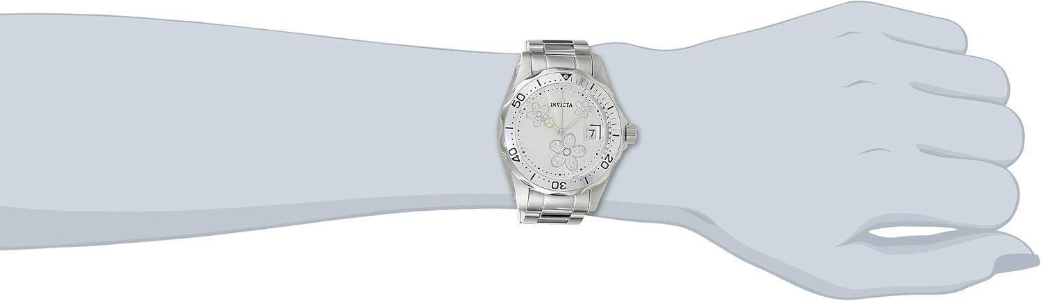 image:imageInvicta Womens 12506 Pro Diver Silver Dial Crystal Accented Stainless Steel Watch