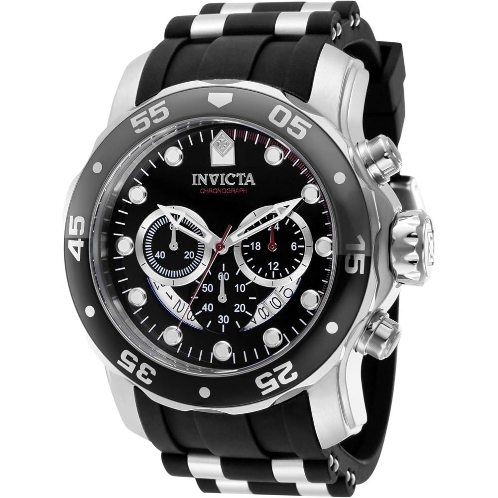 image:imageInvicta Mens 37230 Pro Diver Quartz Chronograph Black Red Dial Watch