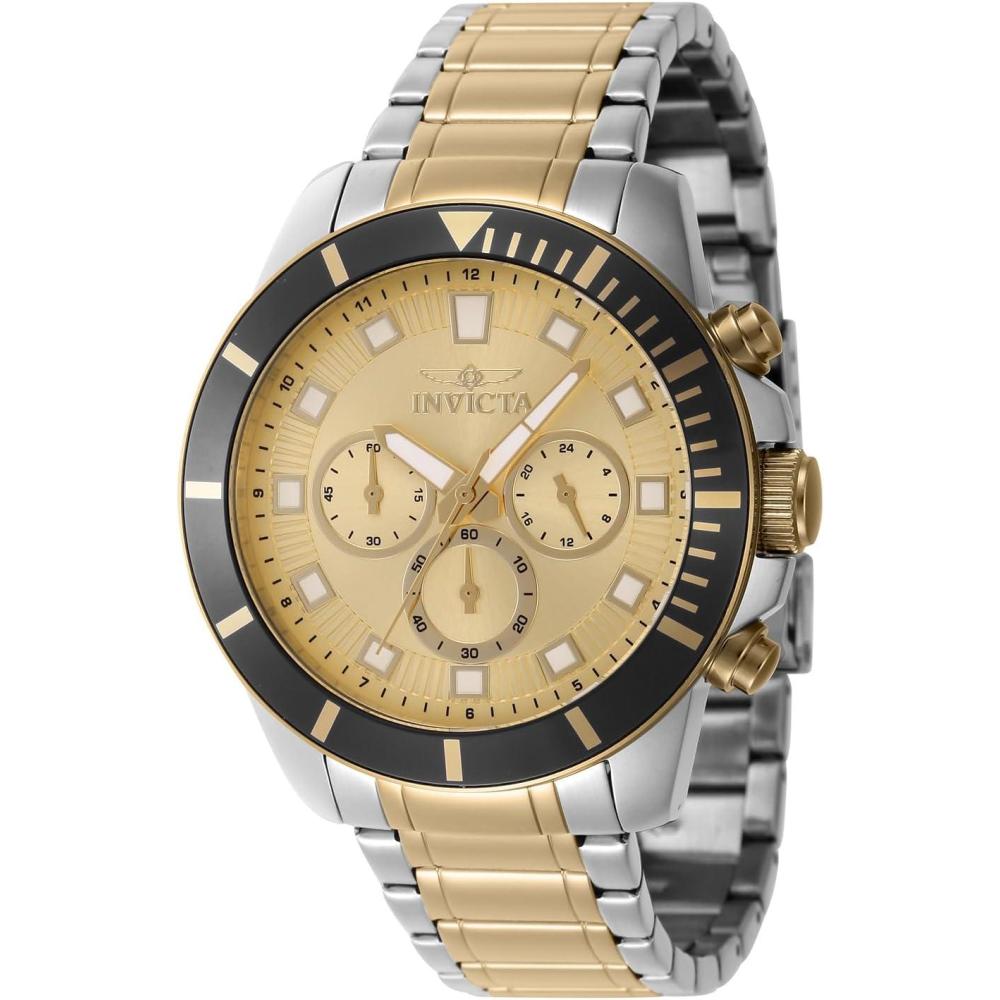 image:imageInvicta Mens 46049 Pro Diver Quartz Chronograph Gold Dial Watch