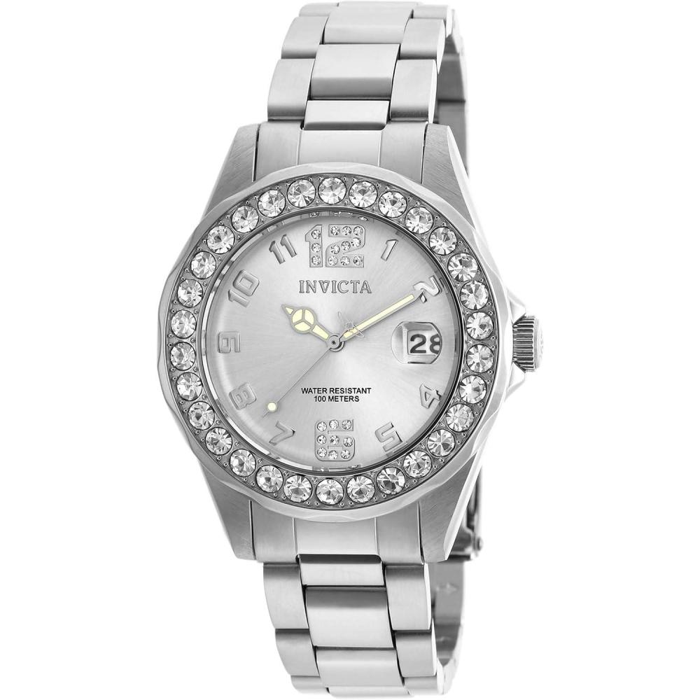 image:imageInvicta Womens 21396 Pro Diver Analog Display Quartz Silver Watch
