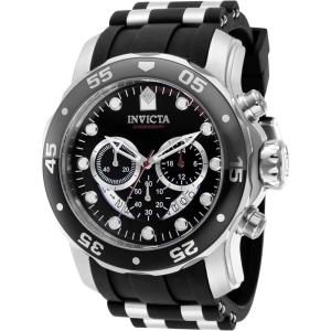Invicta Men’s 37230 Pro Diver Quartz Chronograph Black, Red Dial Watch