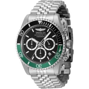 Invicta Pro Diver Edelstahl Herren Quarzuhrwerk – 43mm(Silver / Green / Black)