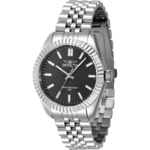 Invicta Specialty 47494 Women’s Watch – Waterproof – Analogue – Quartz Movement – Stainless Steel with Black dial – 36mm, Silver, 36, bracelet