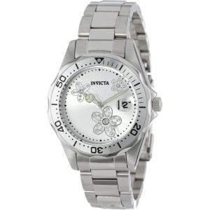 Invicta Women’s 12506 Pro Diver Silver Dial Crystal Accented Stainless Steel Watch