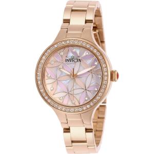 Invicta Women’s Wildflower Quartz Watch with Stainless Steel Strap, Rose Gold, Silver, 14 (Model: 28823, 28824)(Rose Gold)