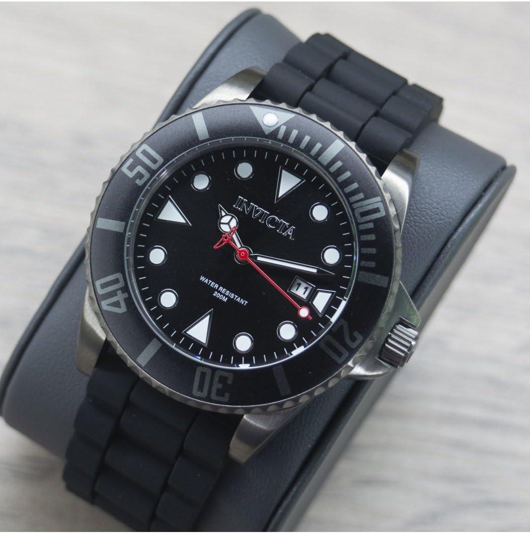 image:imageInvicta Mens Pro Diver Stainless Steel Quartz Watch with Silicone Strap Black 22 Model 9030290305