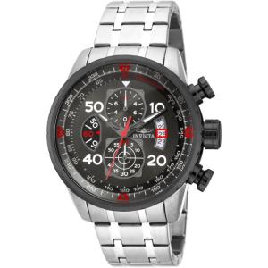 Invicta Men’s Aviator Analog Display Japanese Quartz Silver Watch, Gold, Black (Model: 12704, 28898, 28899)(silver)