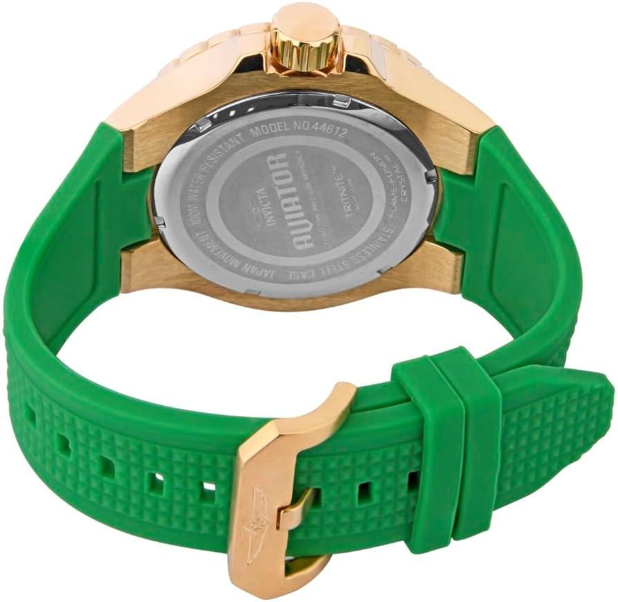 image:imageInvicta Aviator Men 50mm Stainless Steel Gold GoldGreen dial VH63 Quartz
