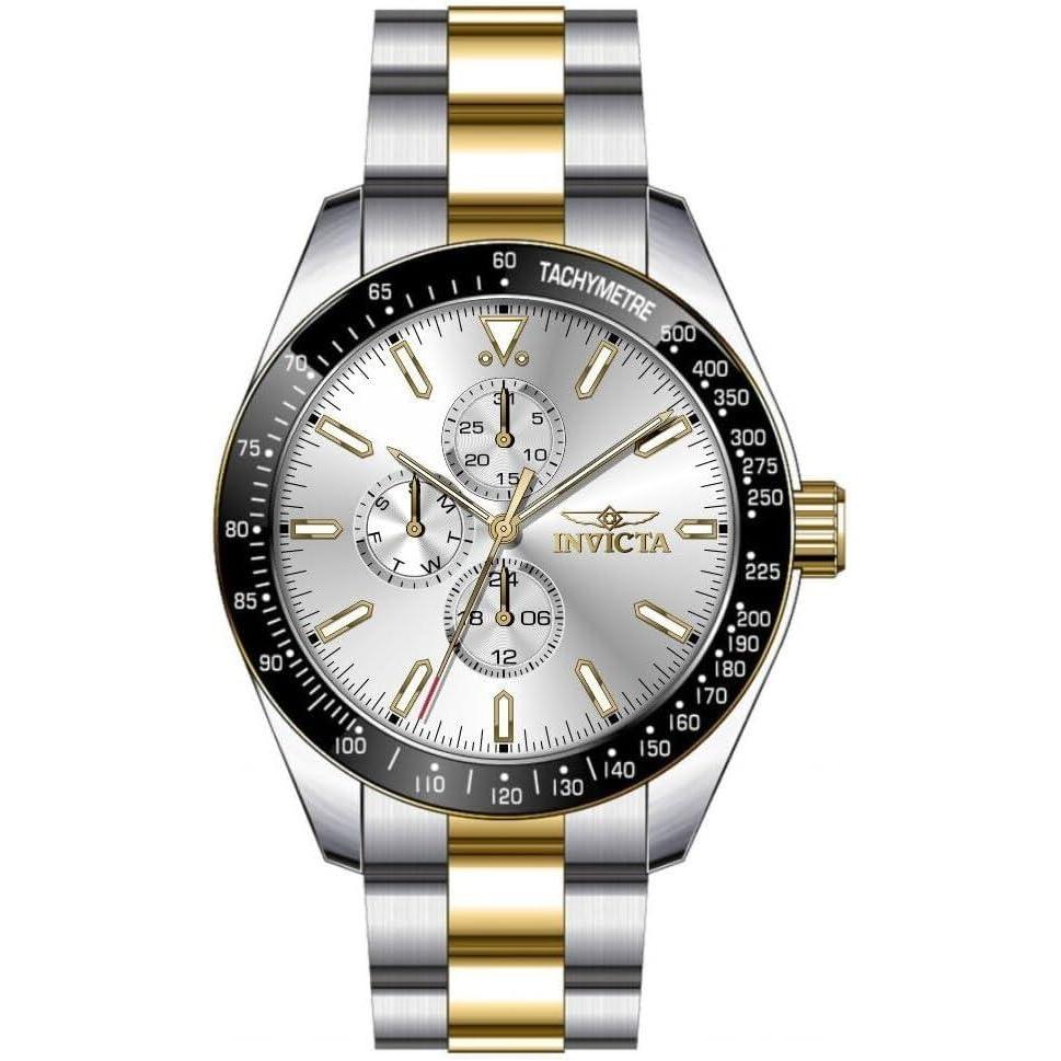 image:imageInvicta Aviator Men 45mm Stainless Steel Gold Steel Silver dial VH67 Quartz
