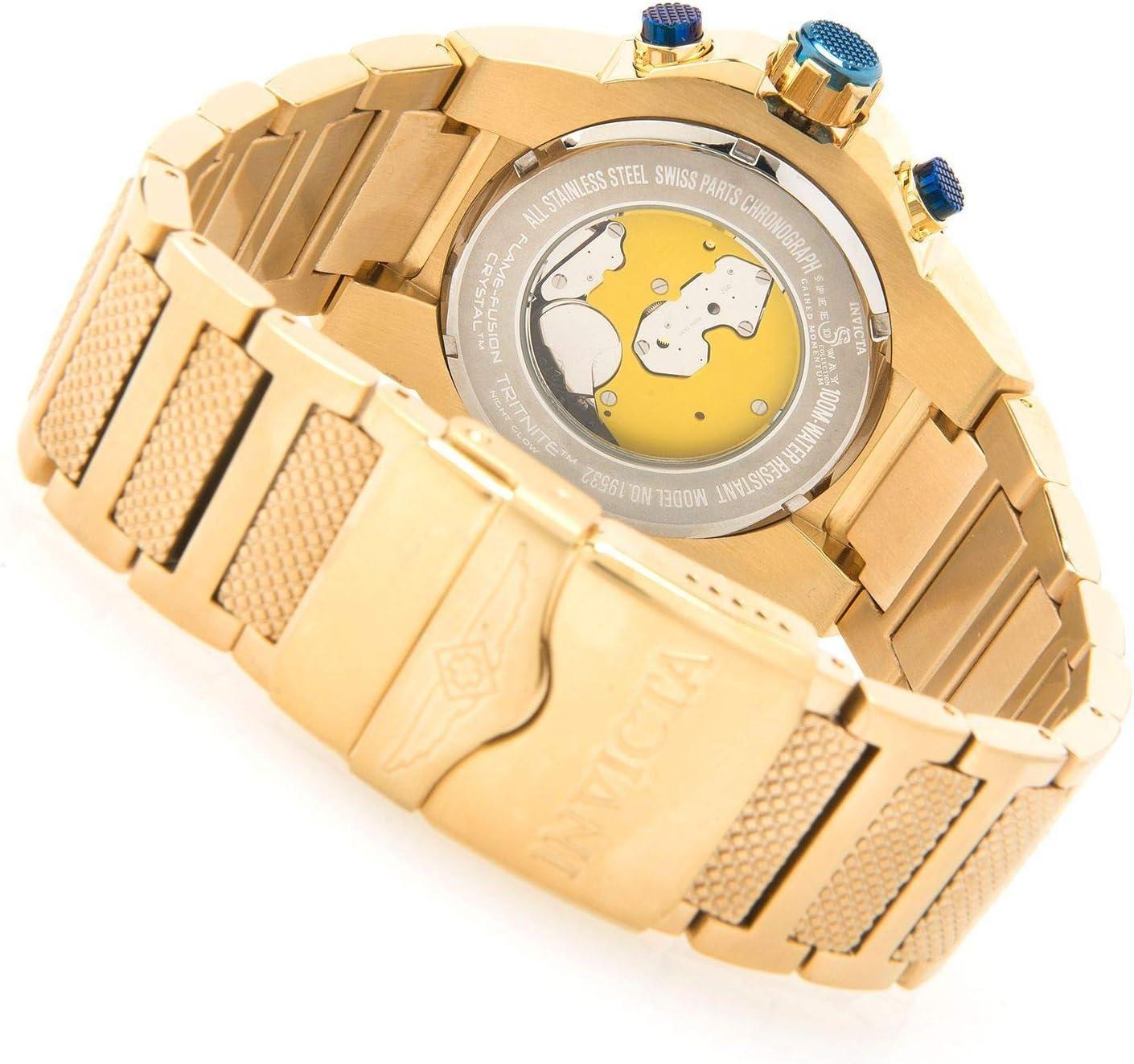 image:imageInvicta Speedway Chronograph Blue Dial Gold IonPlated Mens Watch 19532