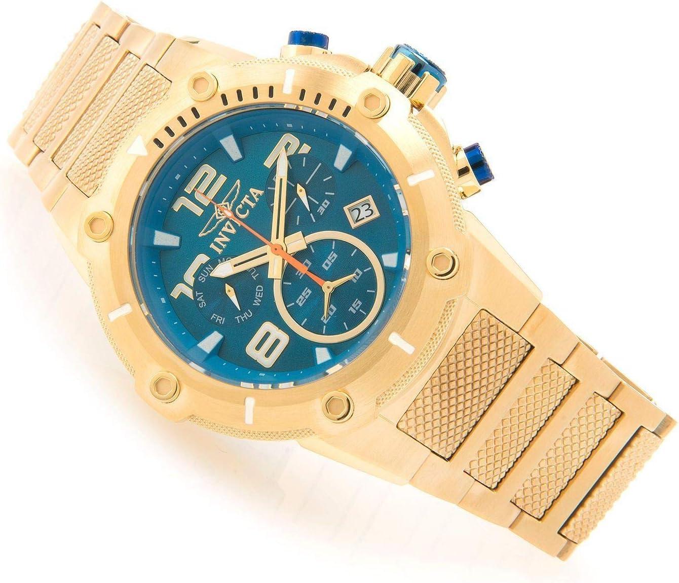 image:imageInvicta Speedway Chronograph Blue Dial Gold IonPlated Mens Watch 19532
