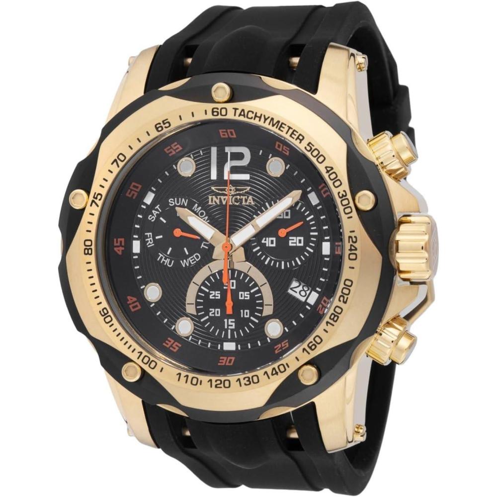 image:imageInvicta Speedway Men 51mm Stainless Steel Gold Black dial Z60 FE Quartz