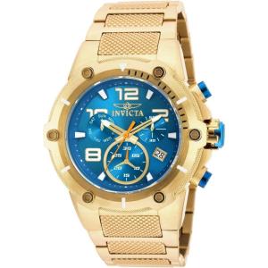 Invicta Speedway Chronograph Blue Dial Gold Ion-Plated Mens Watch 19532