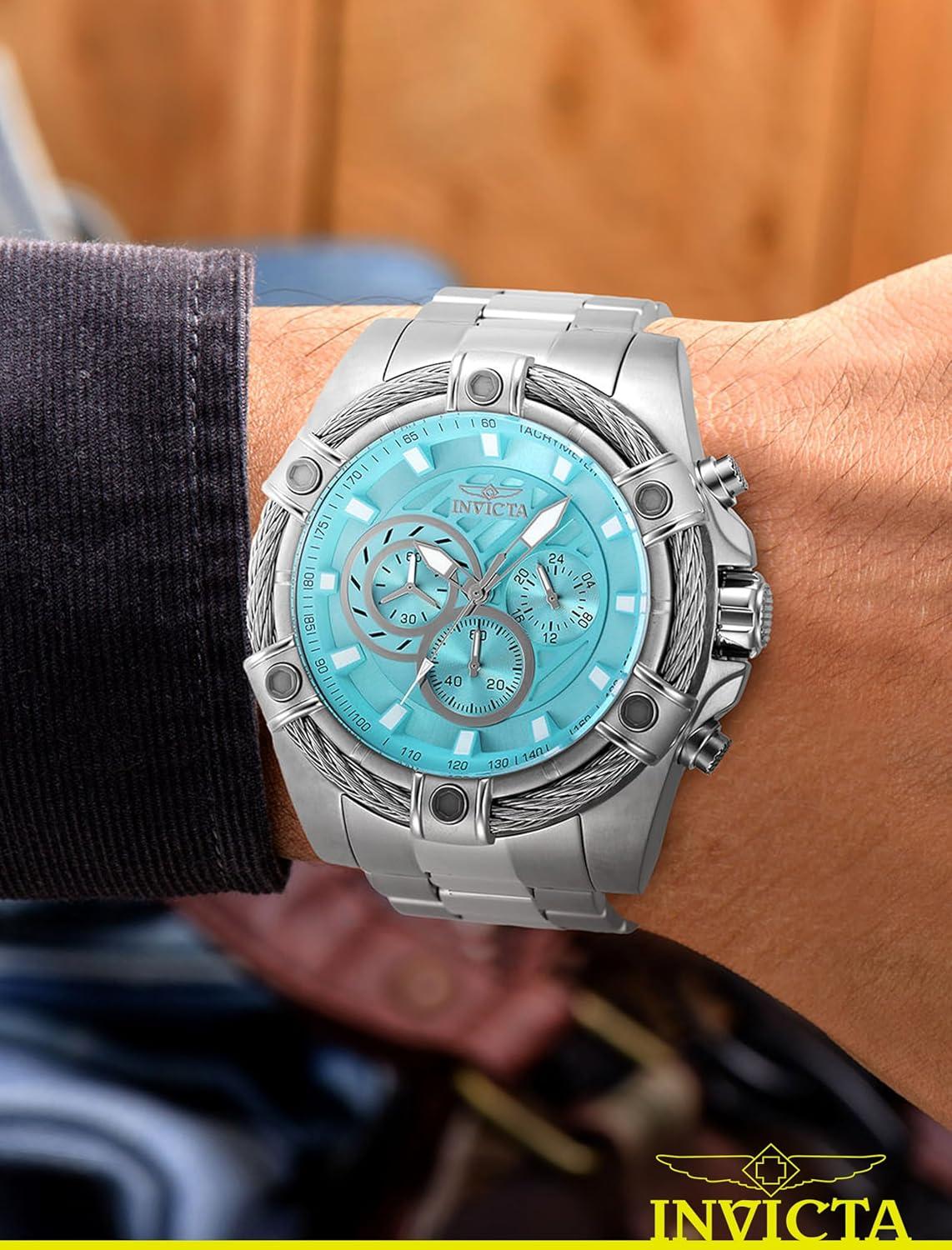 image:imageInvicta Bolt Men 52mm Stainless Steel Steel Light Blue dial VD54 Quartz