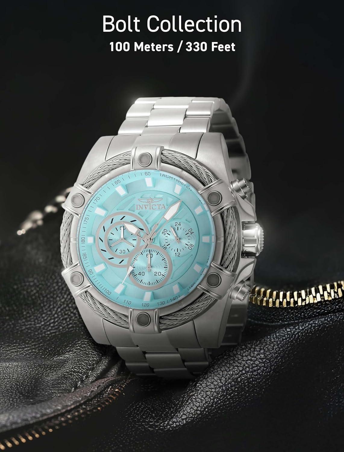 image:imageInvicta Bolt Men 52mm Stainless Steel Steel Light Blue dial VD54 Quartz