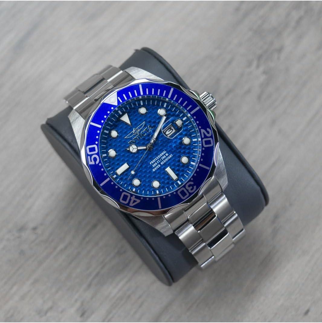 image:imageInvicta Mens 12563 Pro Diver Blue Carbon Fiber Dial Stainless Steel Watch