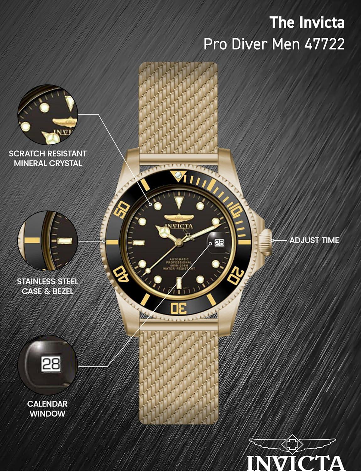 image:imageInvicta Mens Pro Diver Automatic WatchGold Black