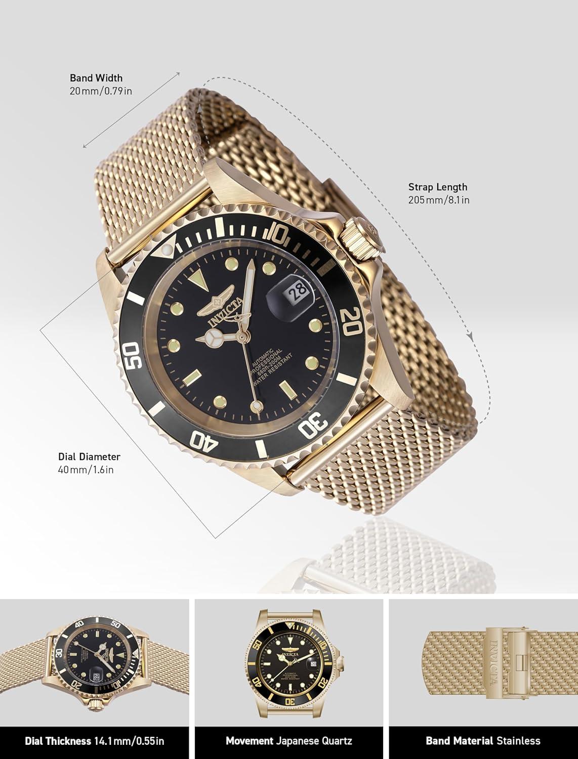 image:imageInvicta Mens Pro Diver Automatic WatchGold Black
