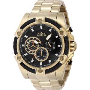 Invicta Bolt Men 52mm Stainless Steel Gold Black dial VD54 Quartz