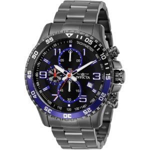 Invicta Specialty Men 45mm Stainless Steel Gunmetal Black+Blue dial VD57 Quartz