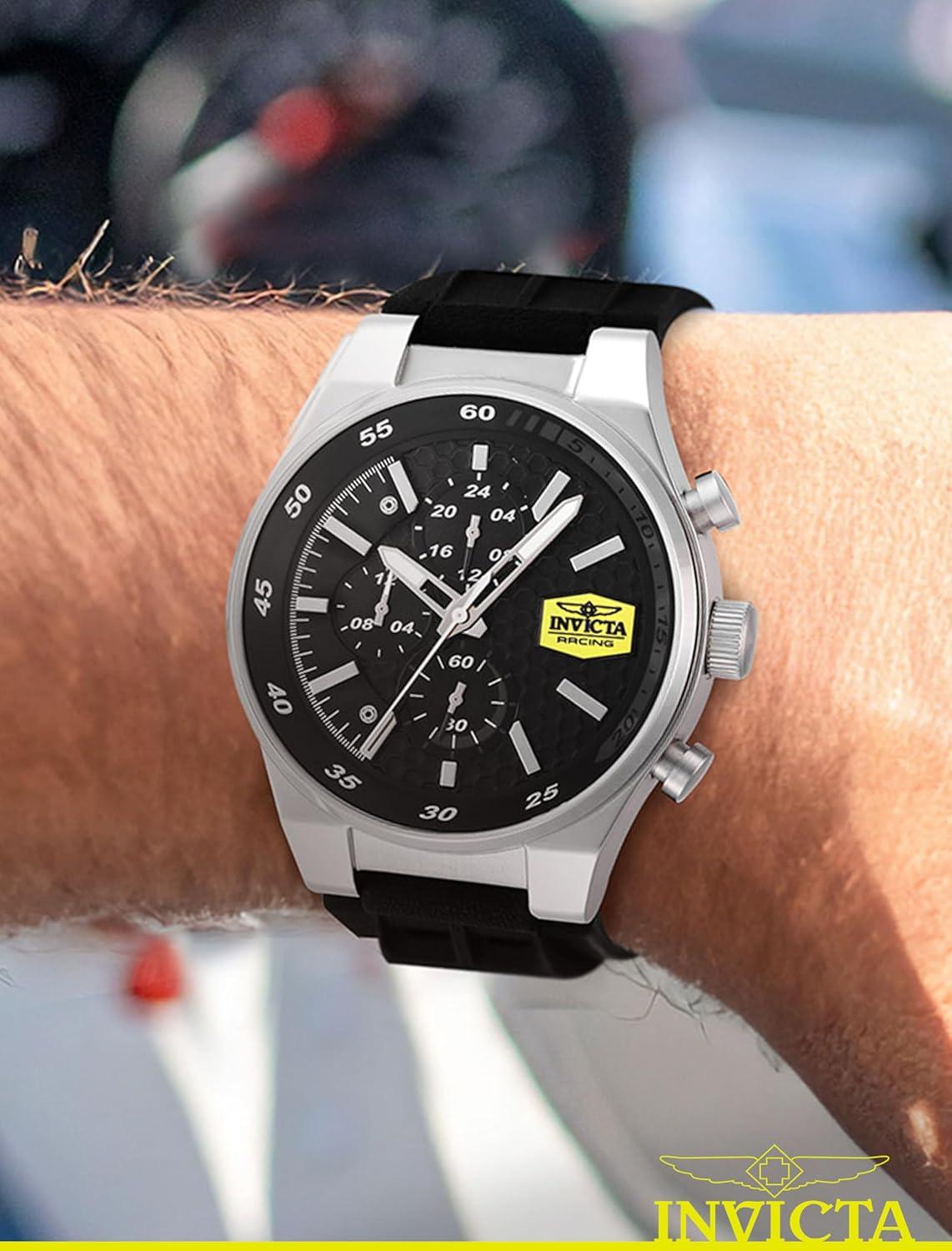 image:imageInvicta Racing Men 44mm Stainless Steel Steel Black dial VD38 Quartz