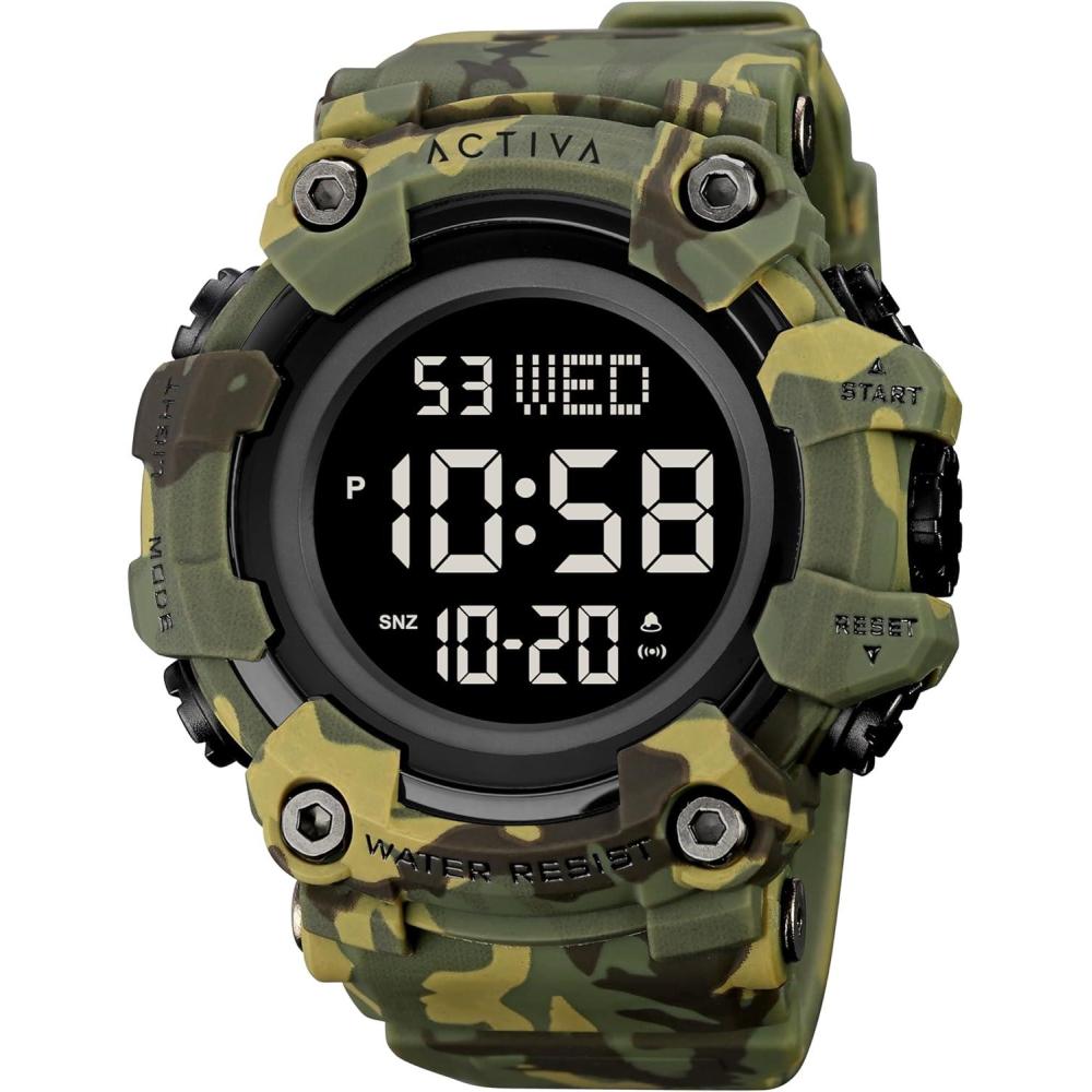 image:imageInvicta Digital Essentials Men 56mm ABS PU Green Camouflage Not Applicable dial Electronic Digital