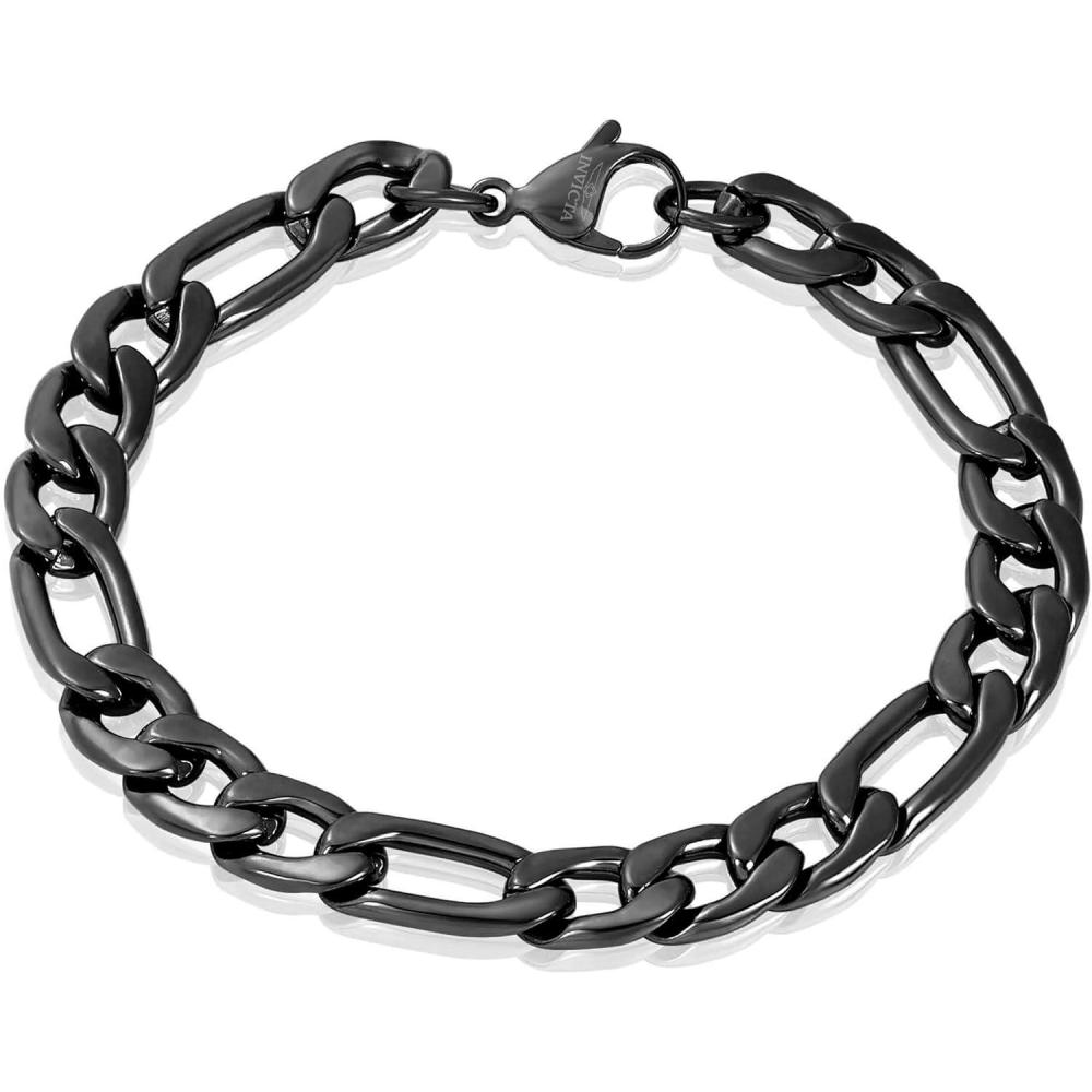 image:imageInvicta Figaro Bracelet for Men Stainless Steel Chain Jewelry 93mm 875Black